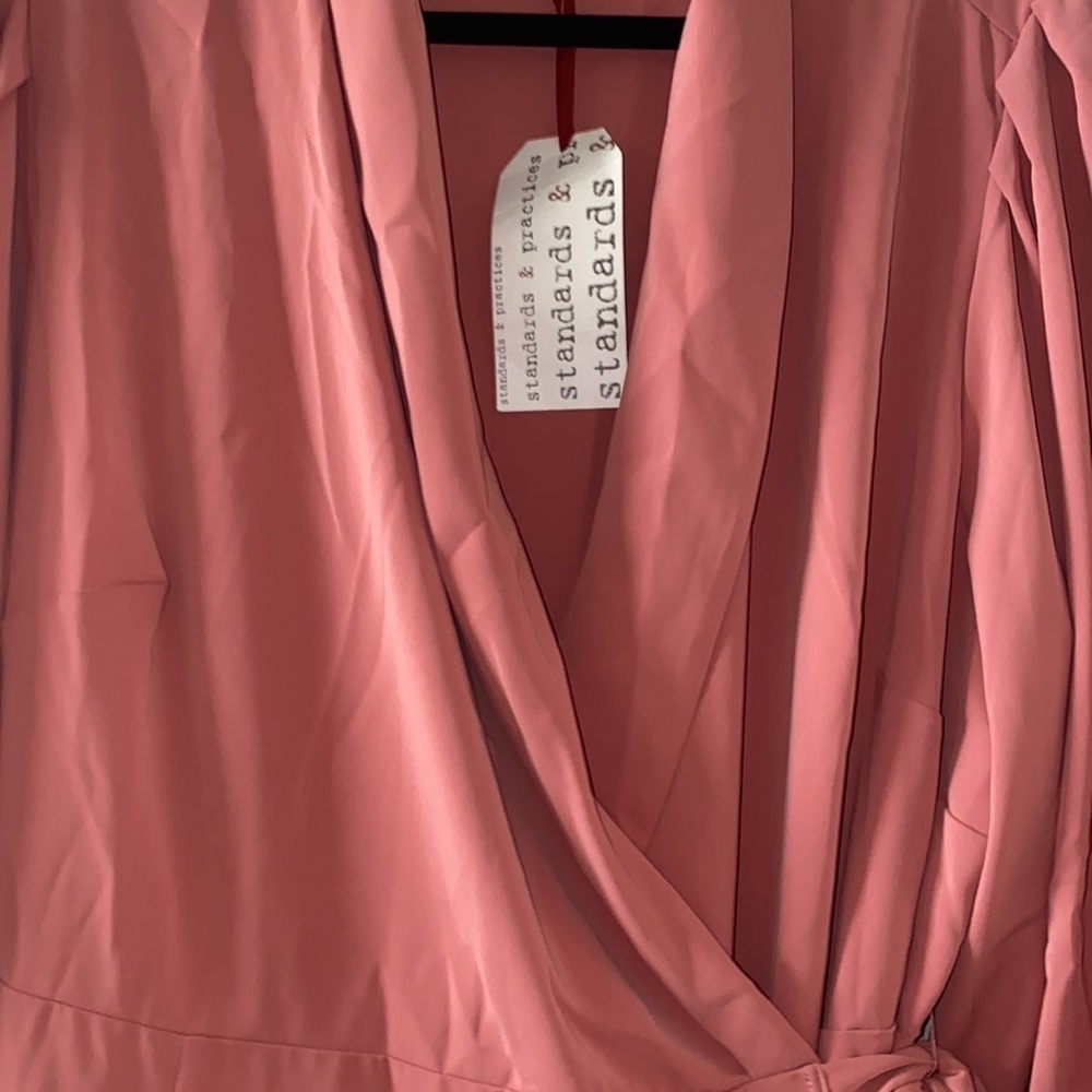 STANDARDS & PRACTICES Double Georgette Ruffles Wrap Midi Dress - Picture 5 of 14